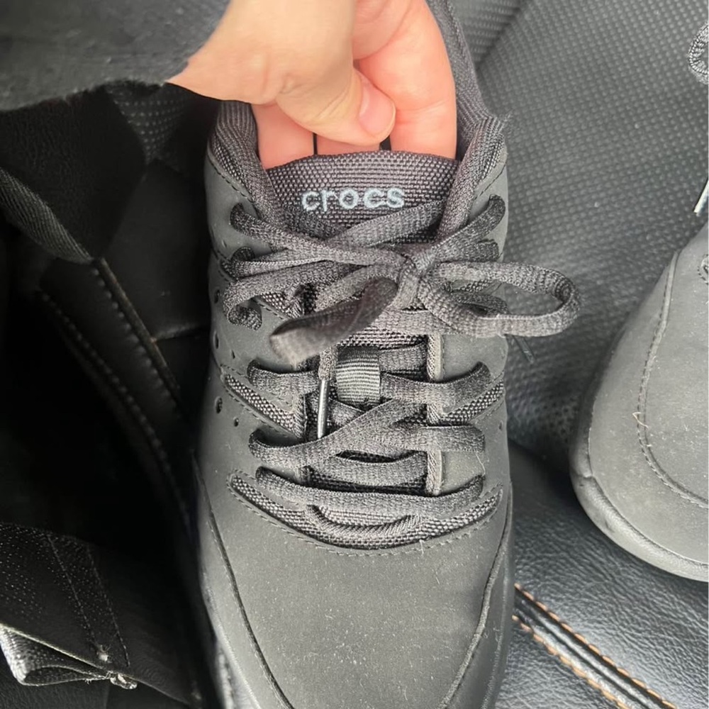 CROCS Women's Black Lace-Up Sneakers